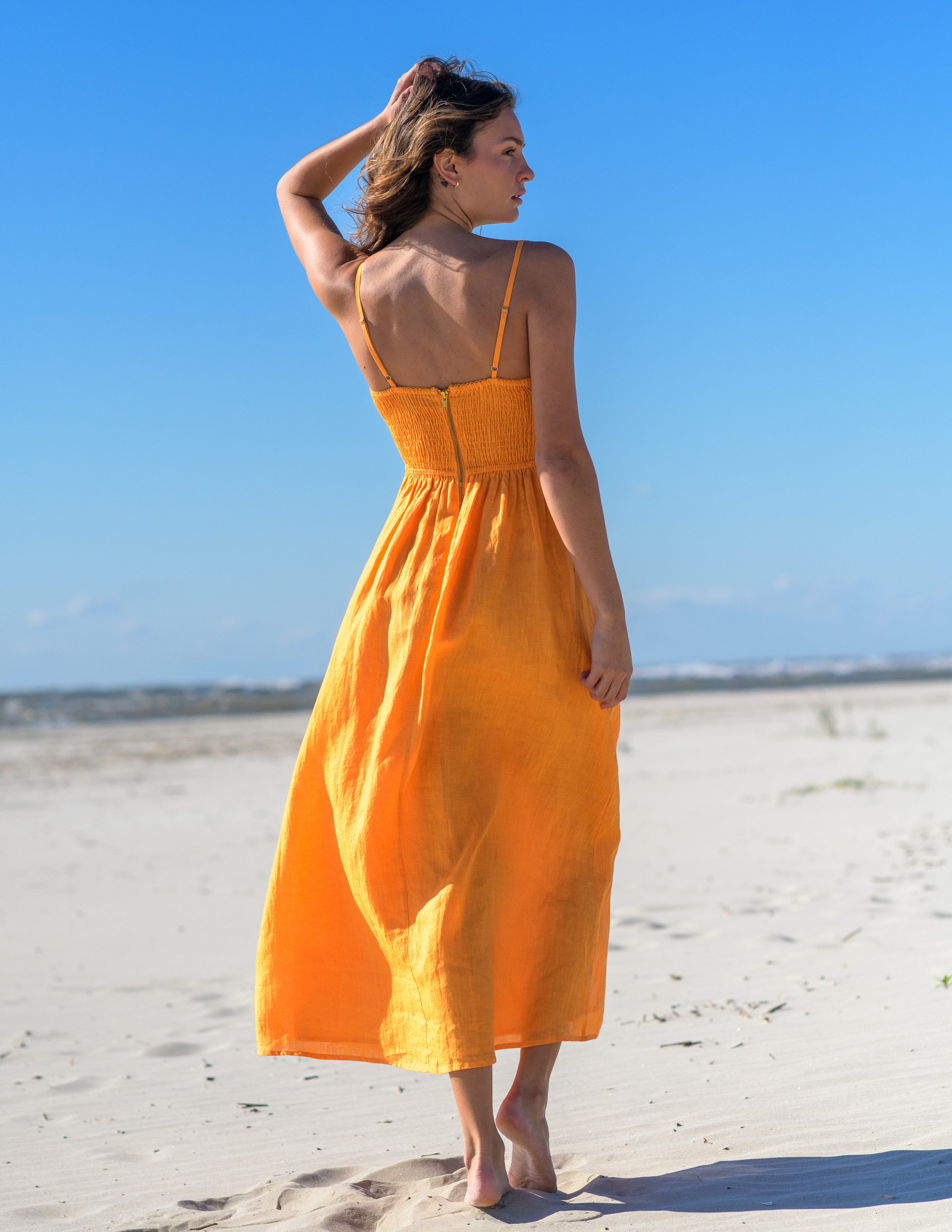 Abigail Dress in Apricot Elizabeth Ackerman Designs LLC